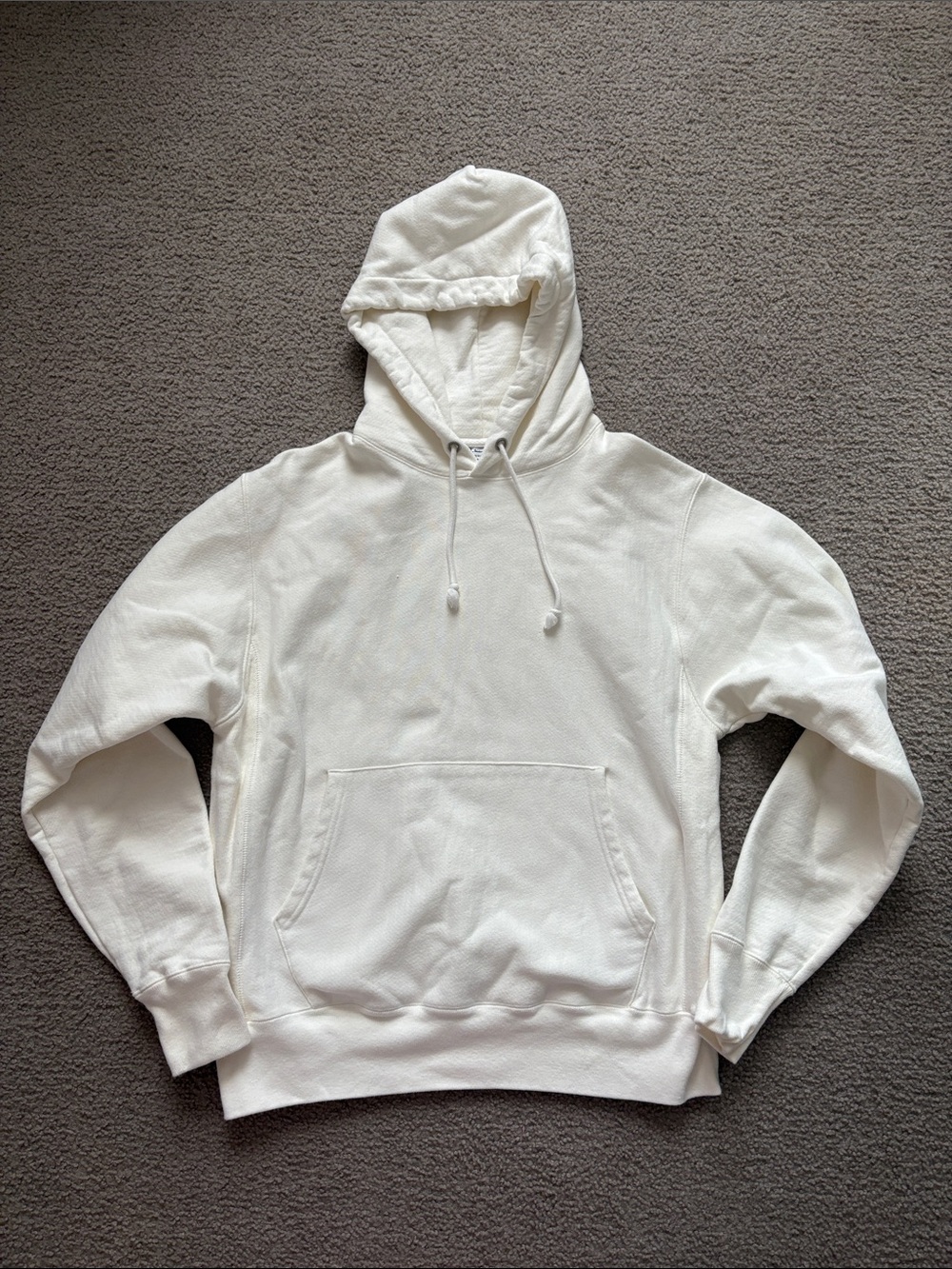 Champion White Hooded Pullover Sweatshirt